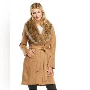 Fabulous Furs Faux Suede & Fur Coat